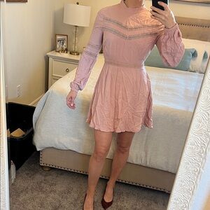 Boho style cotton dress JACK by BB Dakota light pink sz S